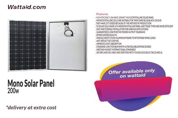 200W Monocrystalline Solar Panel