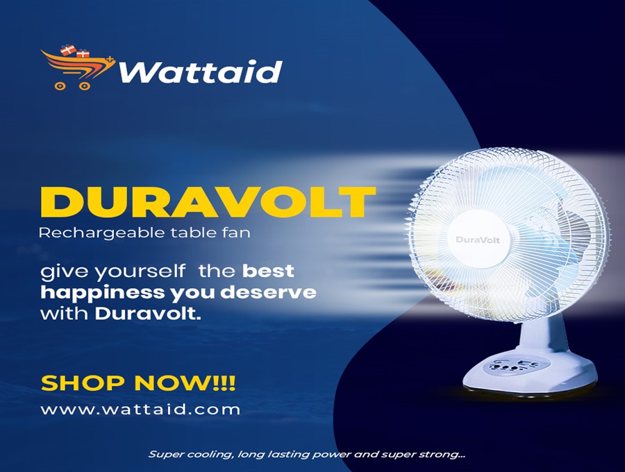 DURAVOLT RECHARGEABLE TABLE FAN